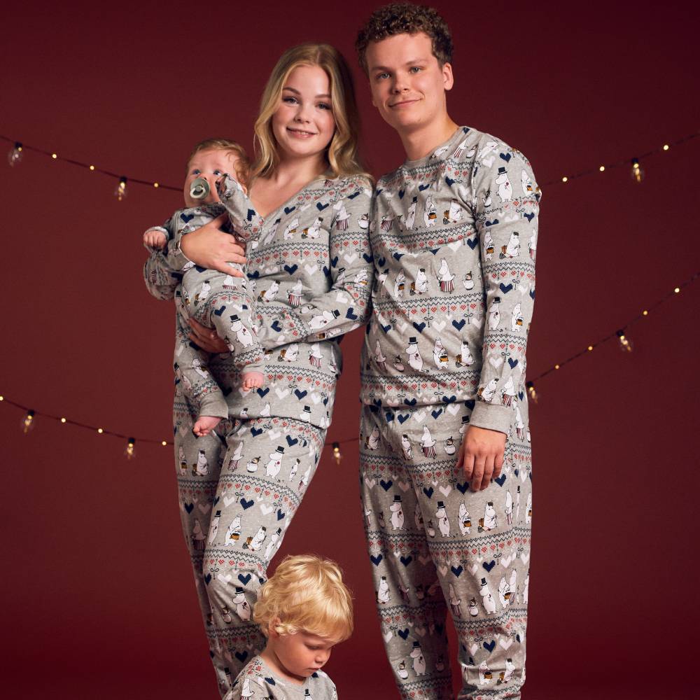 Moomin Winter Heart Women Pyjamas Grey - The Official Moomin Shop