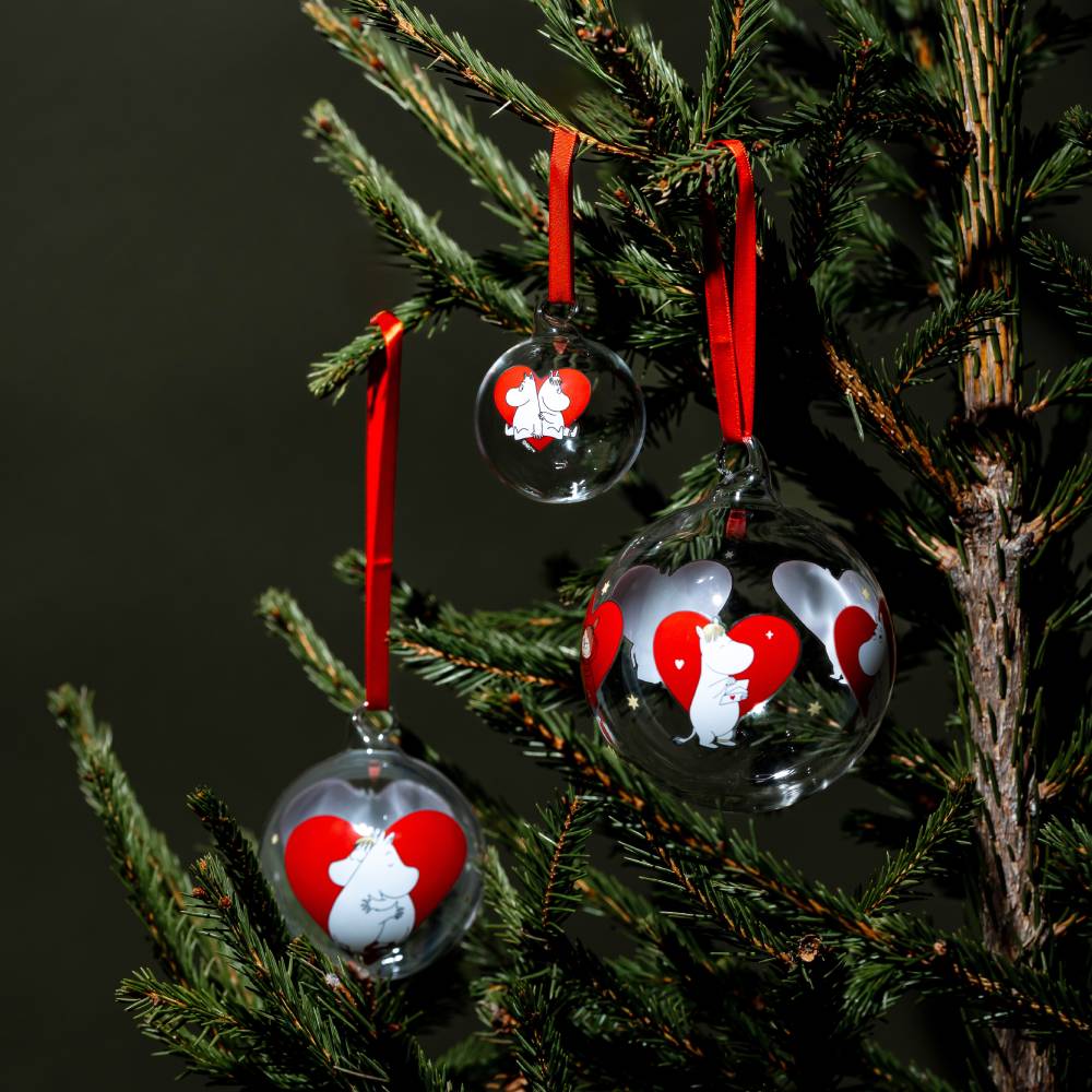 Moomin Heart Glass Bauble Bundle