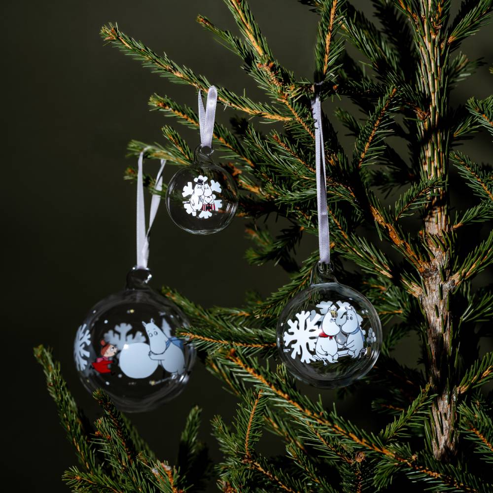Moomin Snowflake Glass Bauble 9cm - The Official Moomin Shop