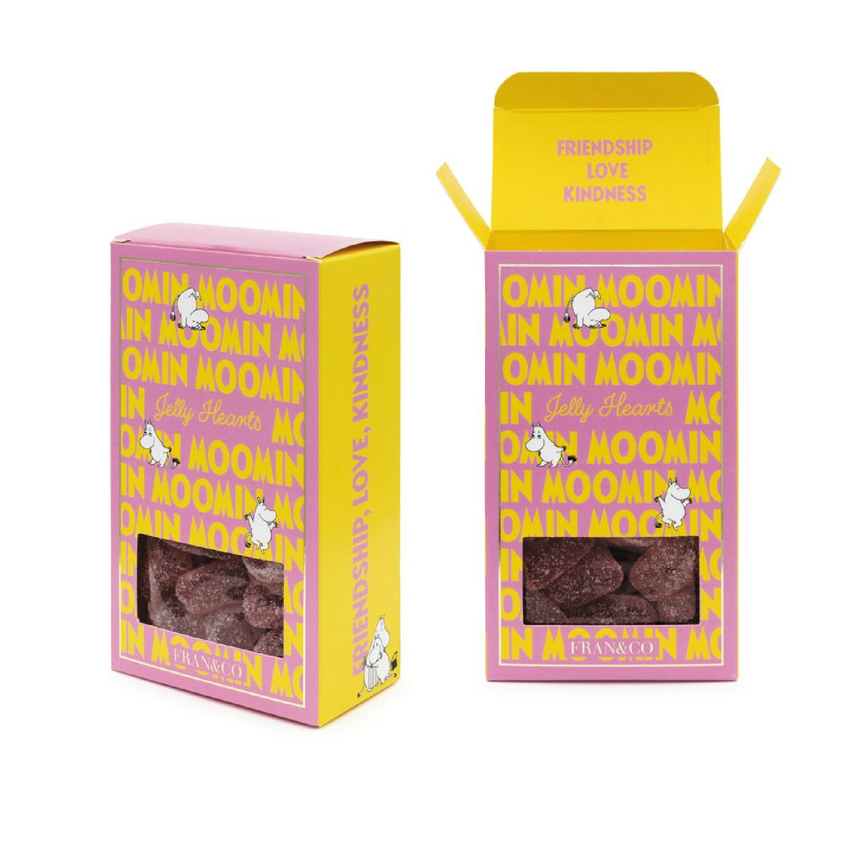 Moomin Jelly Raspberry Hearts 180 g