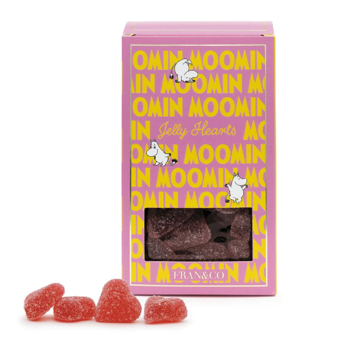Moomin Jelly Raspberry Hearts 180 g