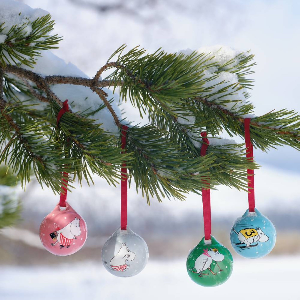 Moomin Mini Bauble Set Winter Sport 4 pcs