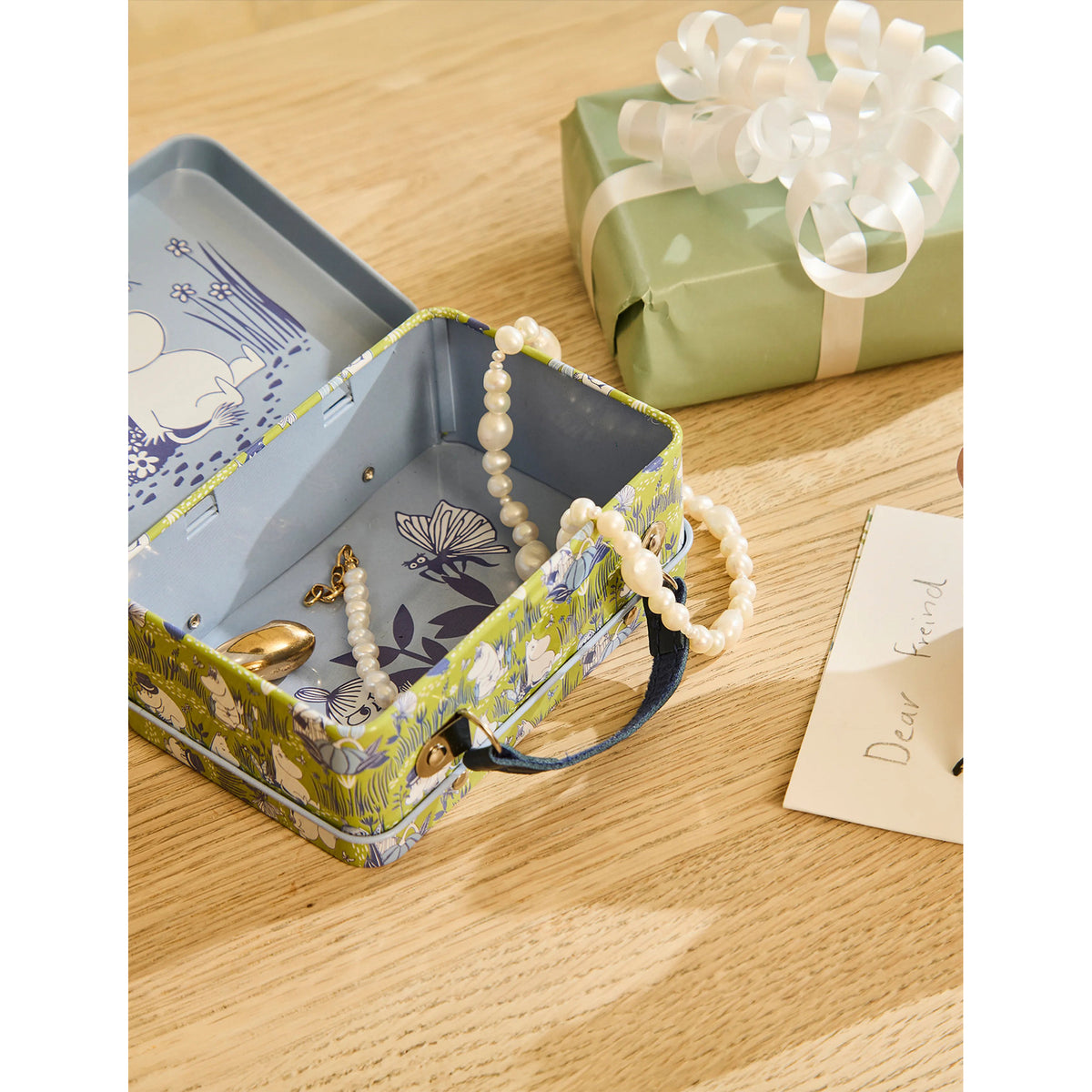 Moomin Small Tin Suitcase Green