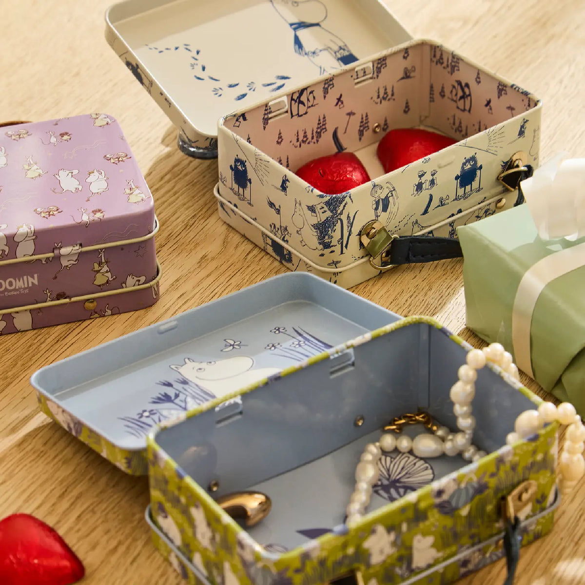 Moomin Small Tin Suitcase Green