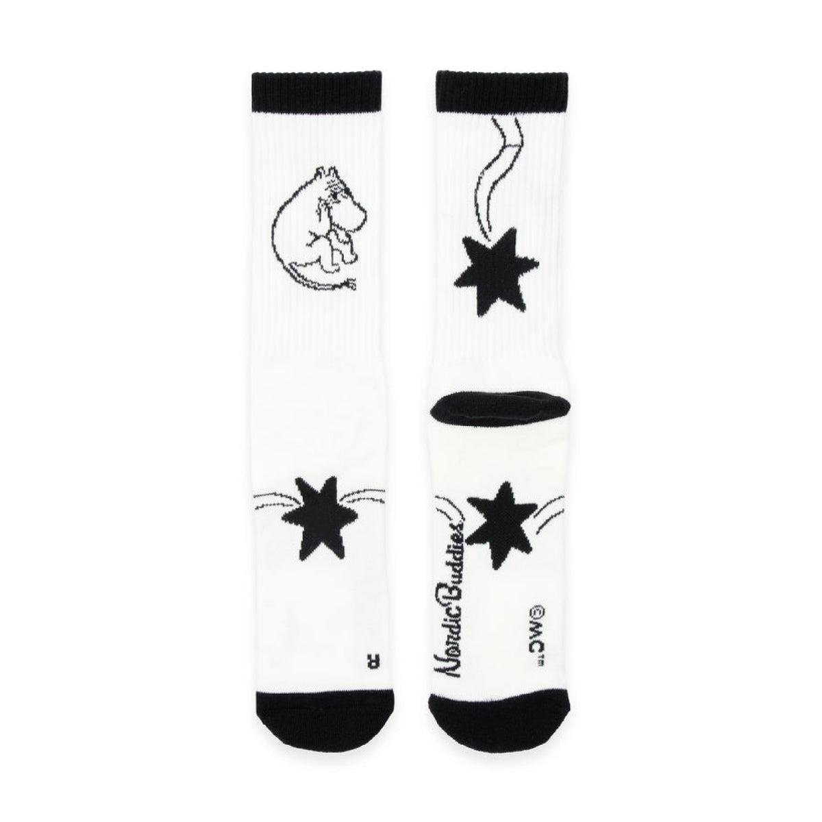 Moomin Active Socks Novel Black And White 36-42