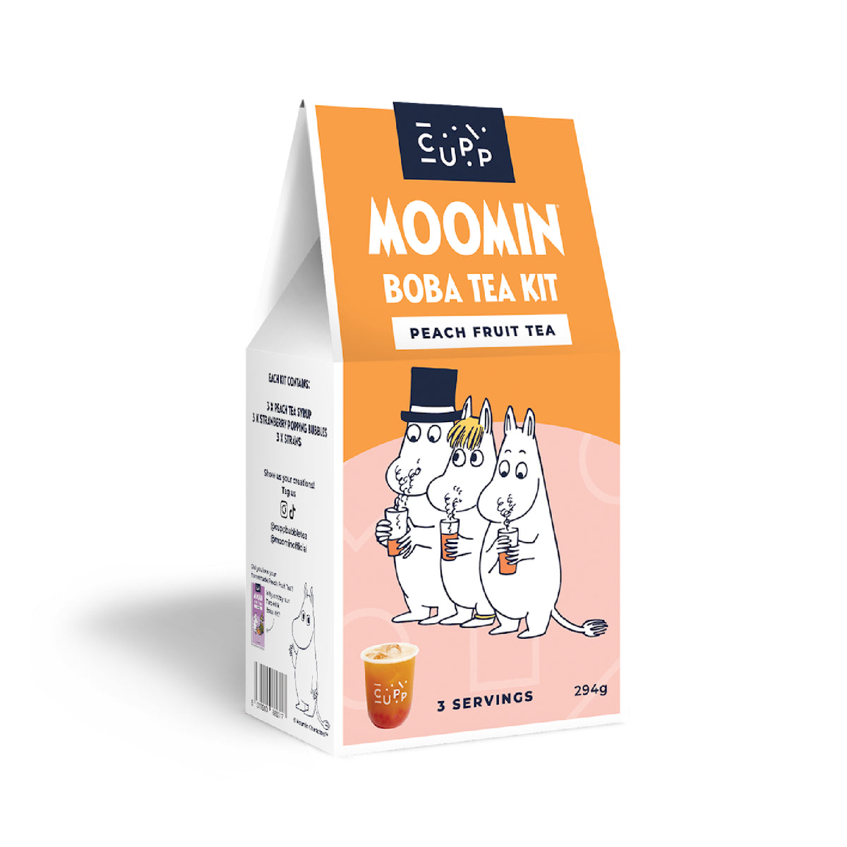 MOOMIN BOBA KITS  PEACH FRUIT TEA 3 SERVINGS