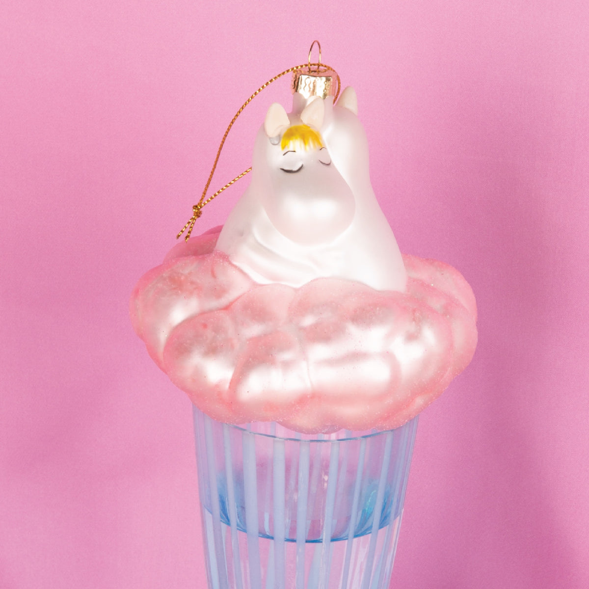 Moomintroll And Snorkmaiden On A Pink Cloud Ornament