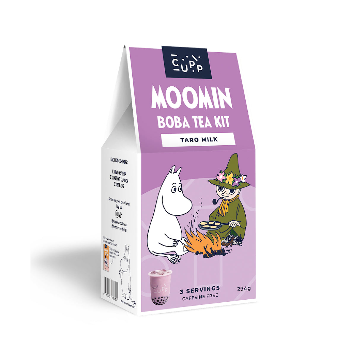 MOOMIN BOBA KITS TARO MILK 3 SERVINGS (CAFFEINE FREE)