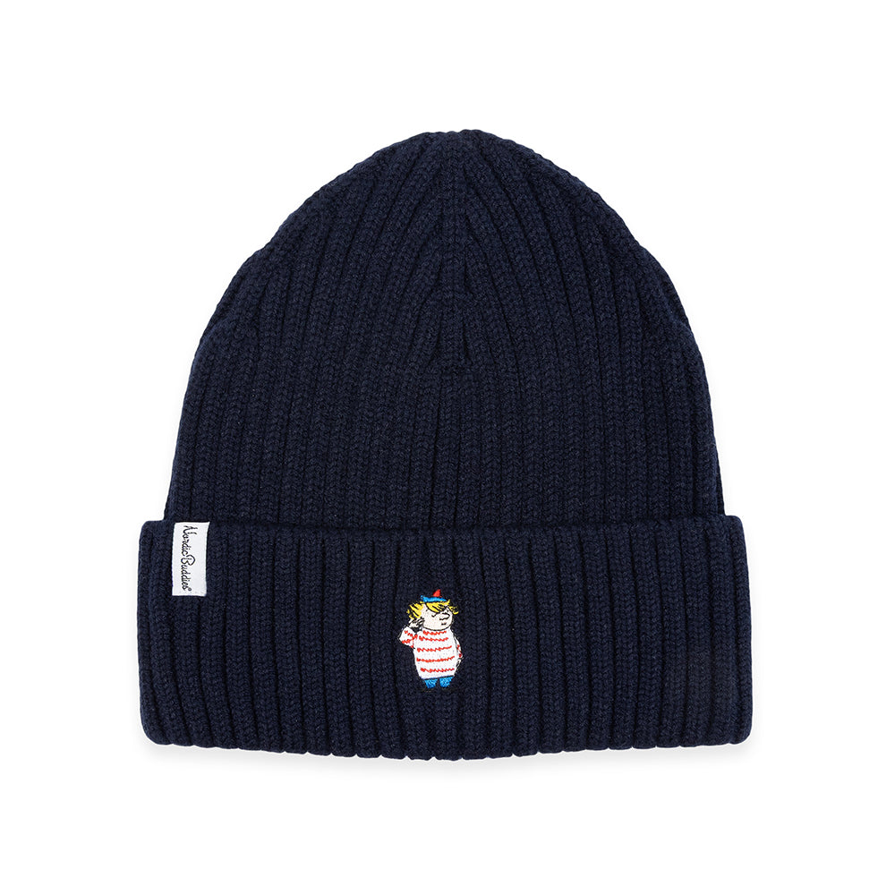 Too-Ticky Embroidery Beanie Dark Blue