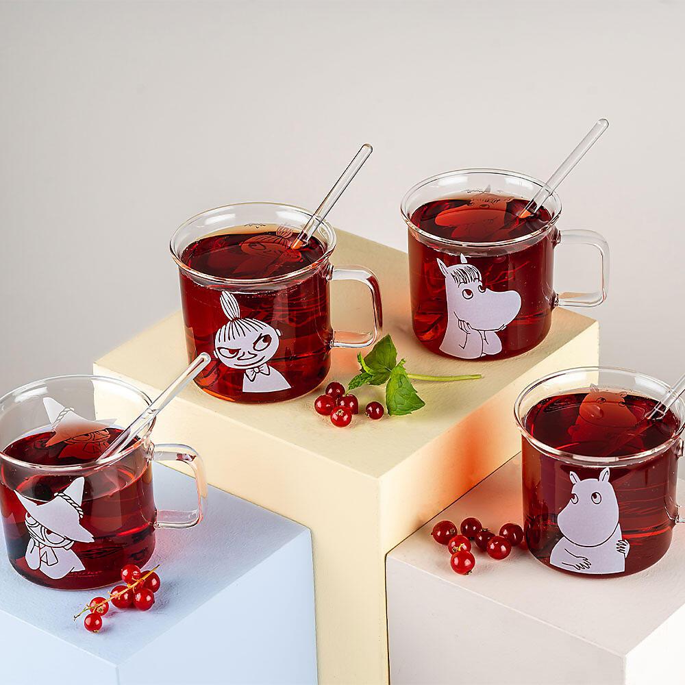 Moomin Glass Mug Clear Set of 4 Bundle
