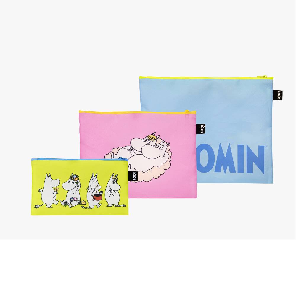 Moomin Together Zip Pocket Bag 3 pcs