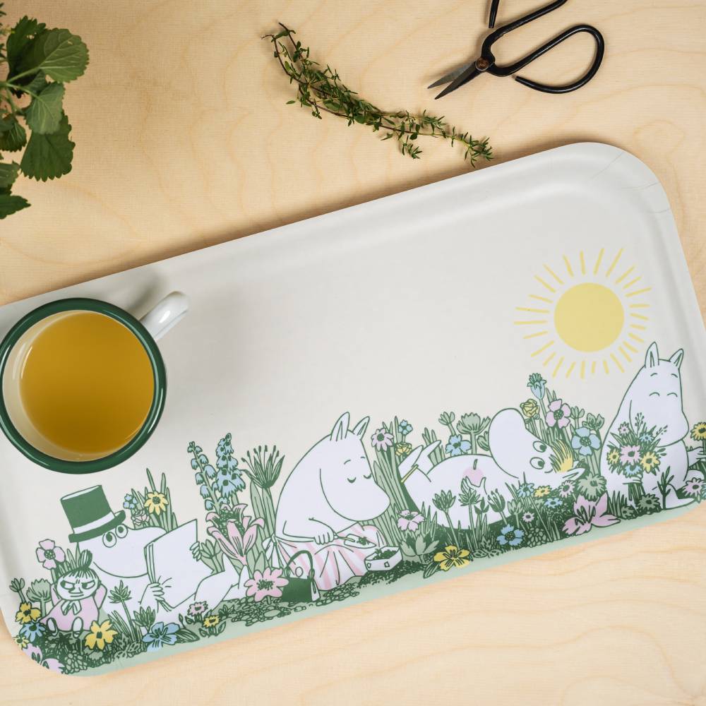 Moomin Garden Tray White  43 x 22 cm