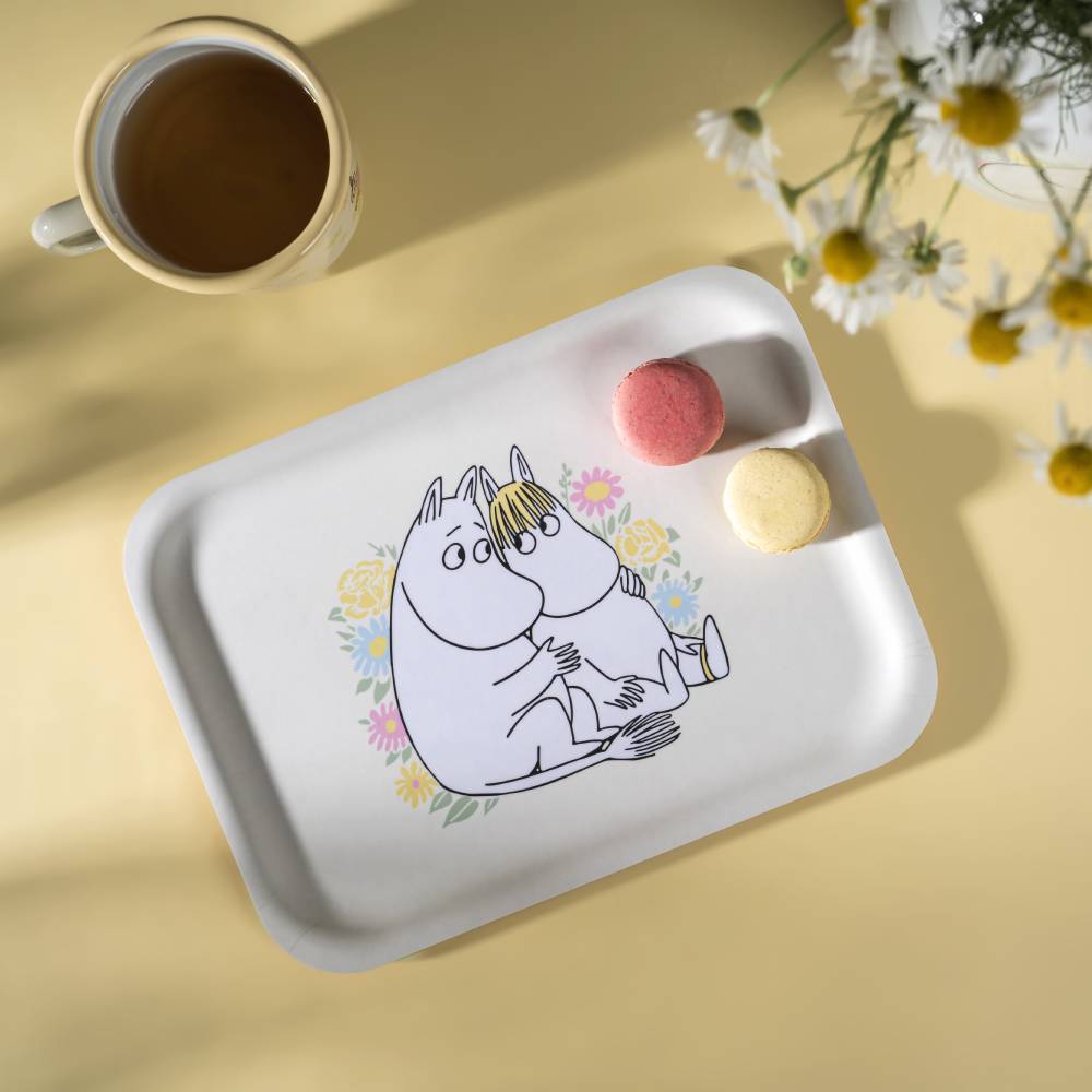 Moomin Flowers Tray White 27 x 20 cm