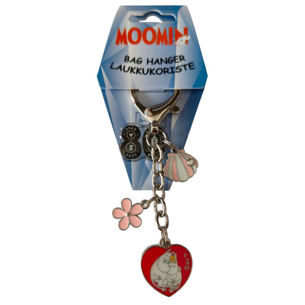 Bag Hanger Moomin 80 Moomintroll &amp; Snorkmaiden Heart