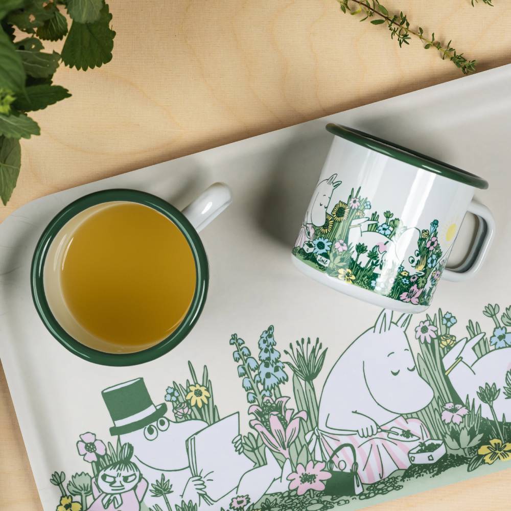 Moomin Garden Tray White  43 x 22 cm