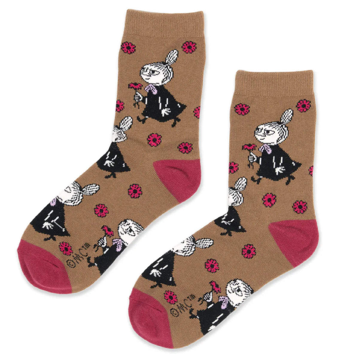 Moomin Socks Little My Flower Brown/Red