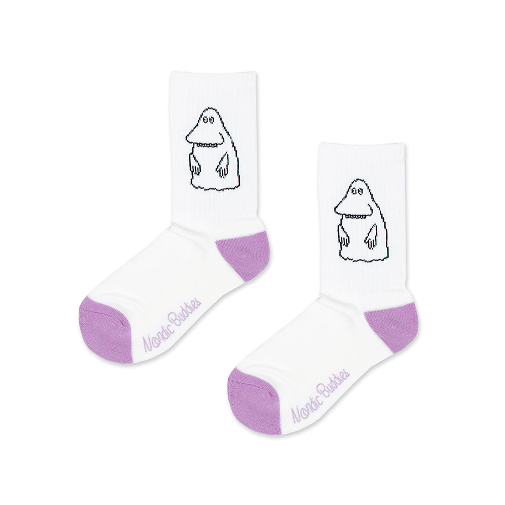 Moomin Socks Retro The Groke Evening Walk White / Lilac