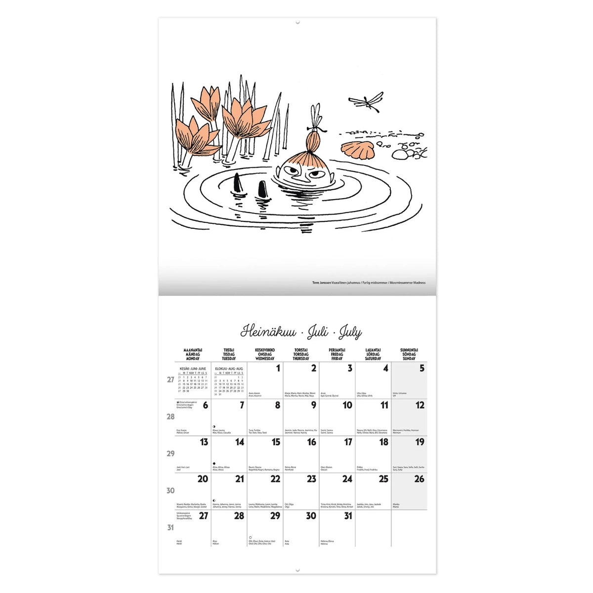 Moomin Flowers Wall Calendar 2026