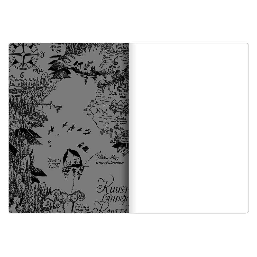 Moomin Softcover Notebook A5 Map Black