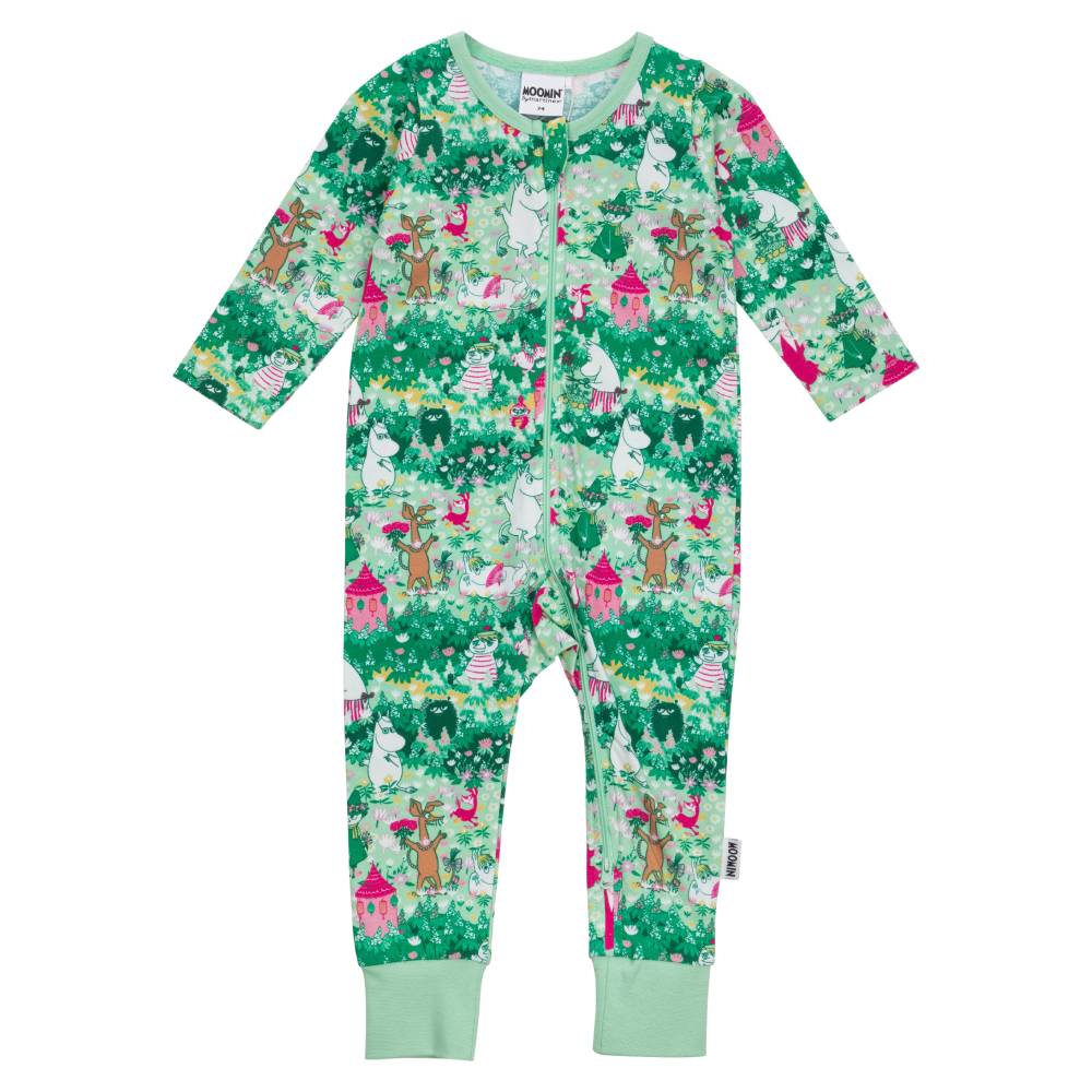 Moomin Greenery Baby Pyjamas Green