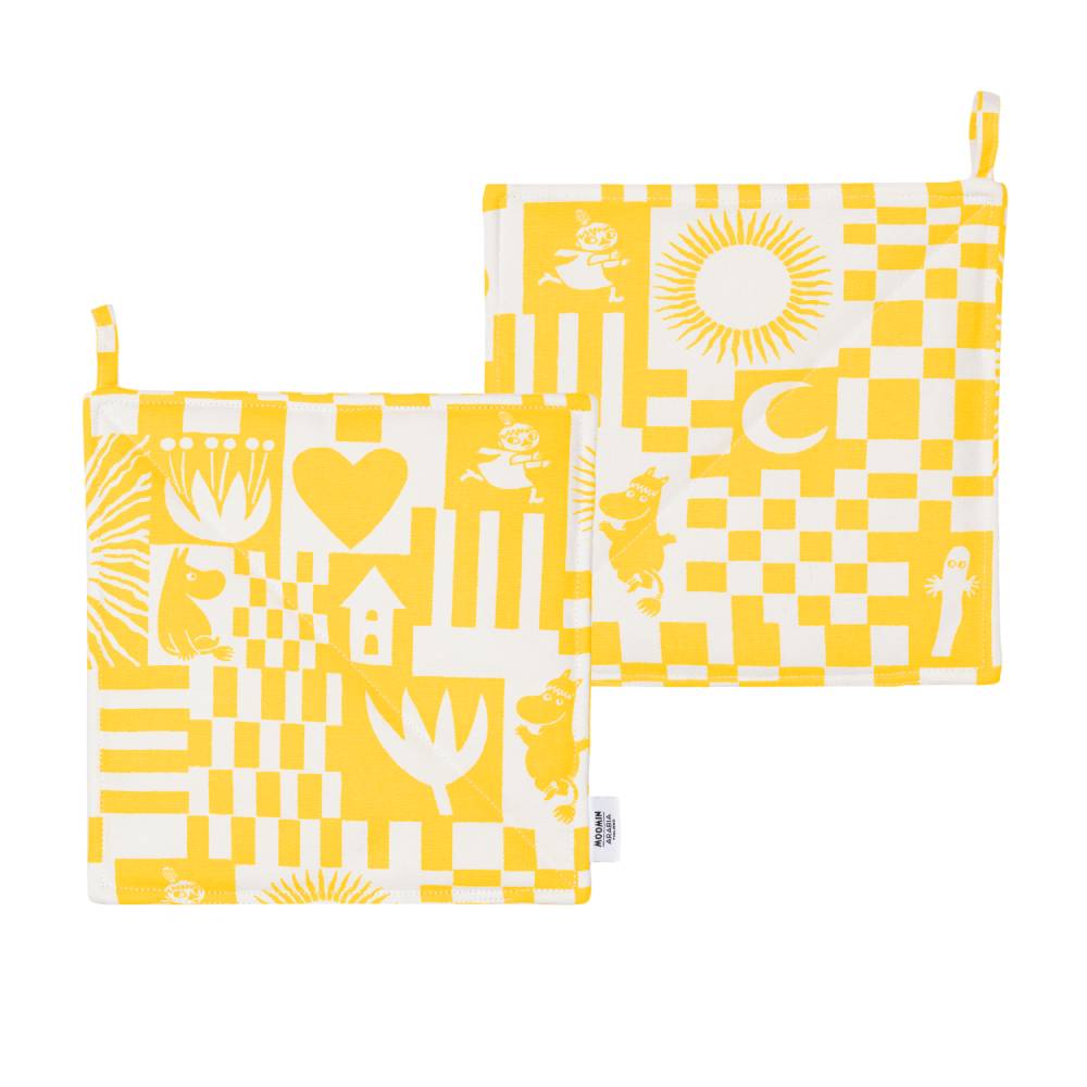 Moomin Party Pot Holder Yellow 2 pcs