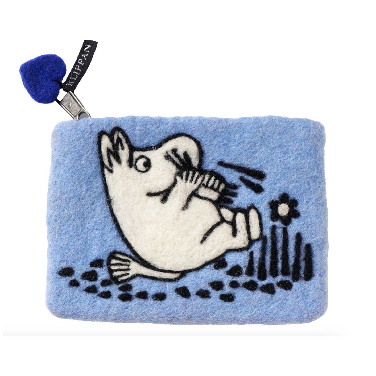 Felted Purse Moomin Tripping Blue