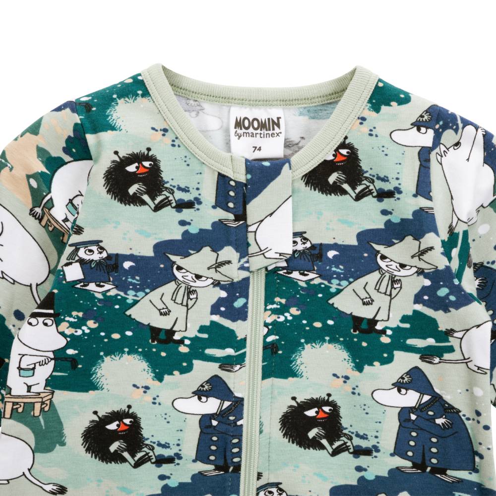 Moomin Water Colours Baby Pyjamas Light Green