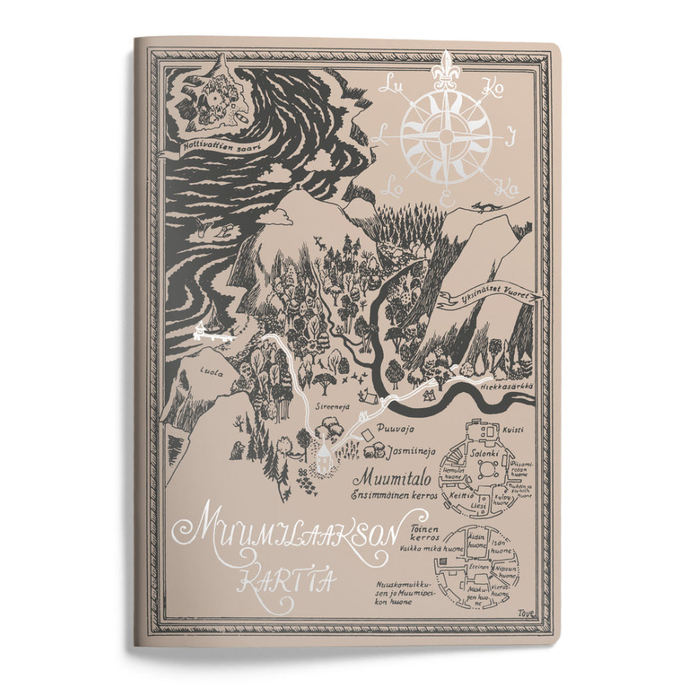 Moomin Notebook A5 Map Beige