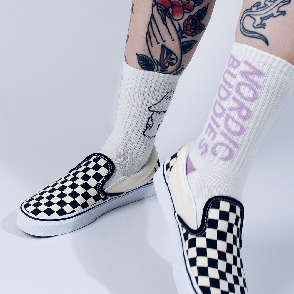 Moomin Socks Retro The Groke Evening Walk White / Lilac