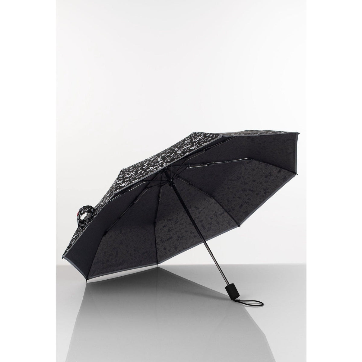 Moomin In the Garden Reflective Manual Umbrella Black Small