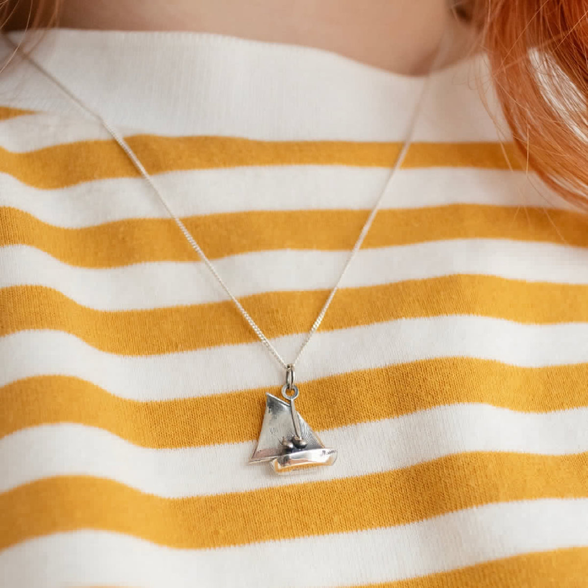 Sailing Boat Necklace (Sterling Silver)