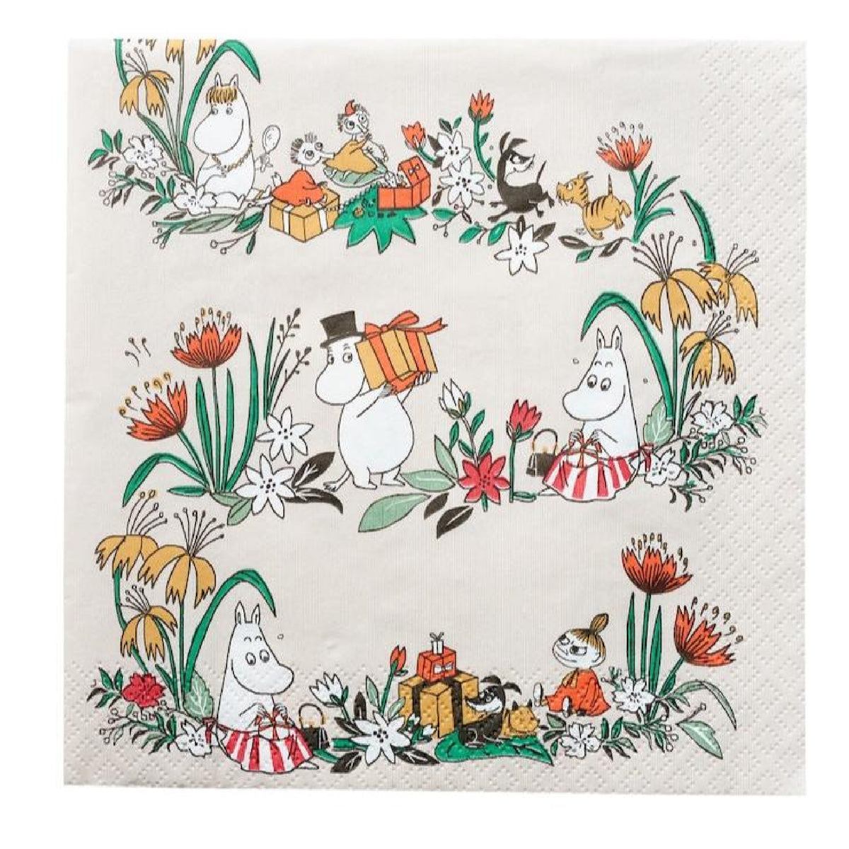 Napkins Mistletoe Beige 33 x 33 cm