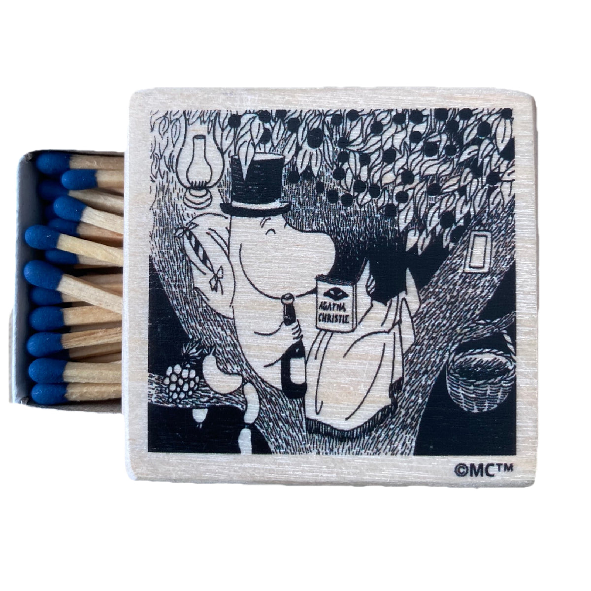 Moomin Wooden Matchbox Moominpappa Reading