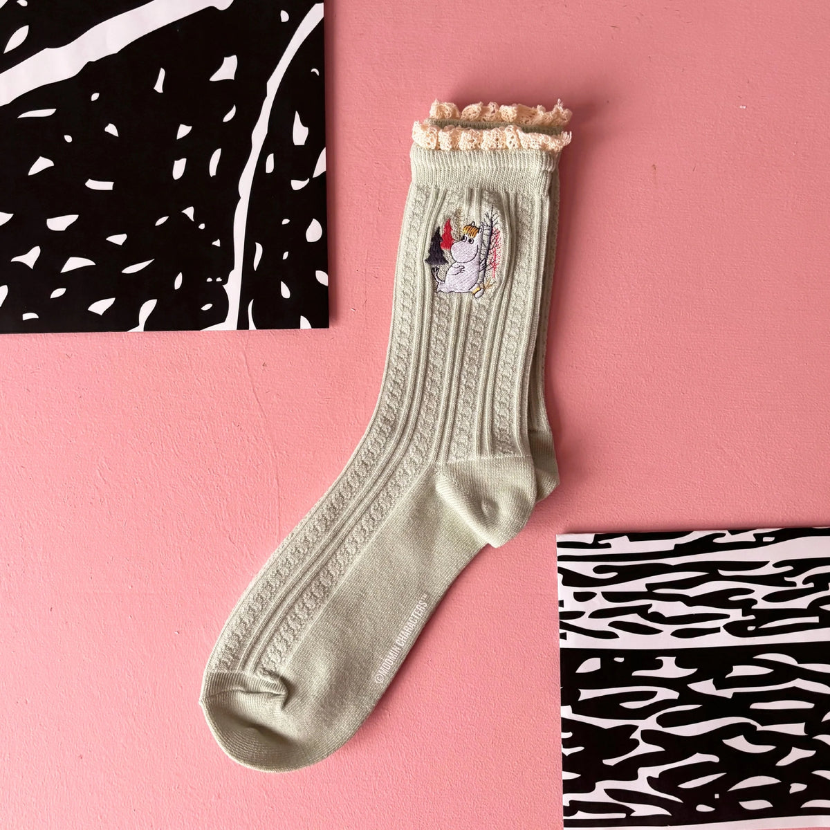 Moomin Lace Socks Snorkmaiden  Green