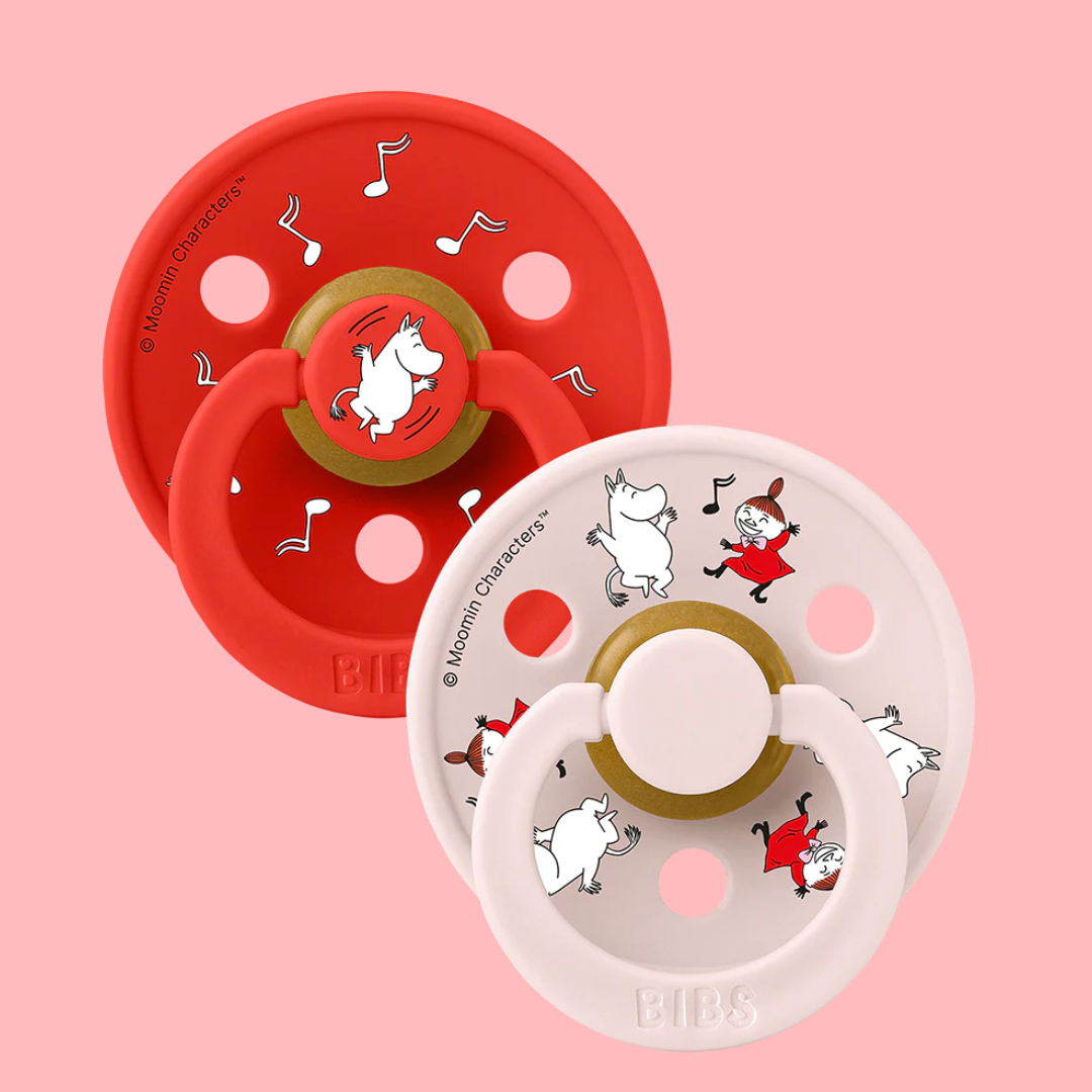 Moomin Dancing Pacifier 2-pack Pink/red
