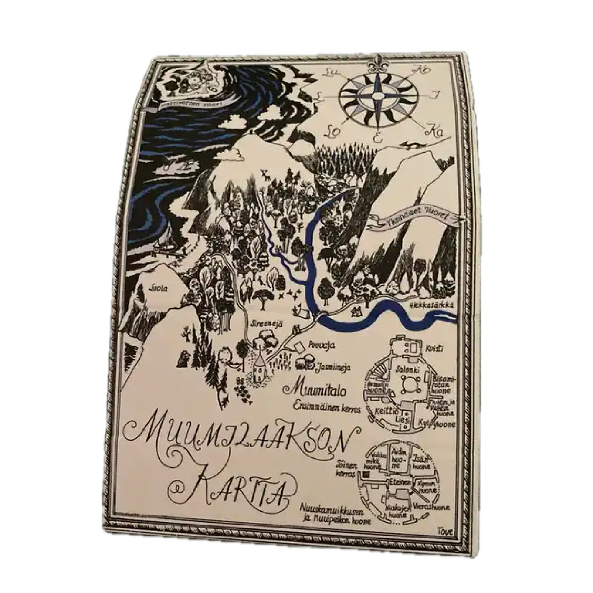 Moomin Eye Glass Case Map Over Moominvalley