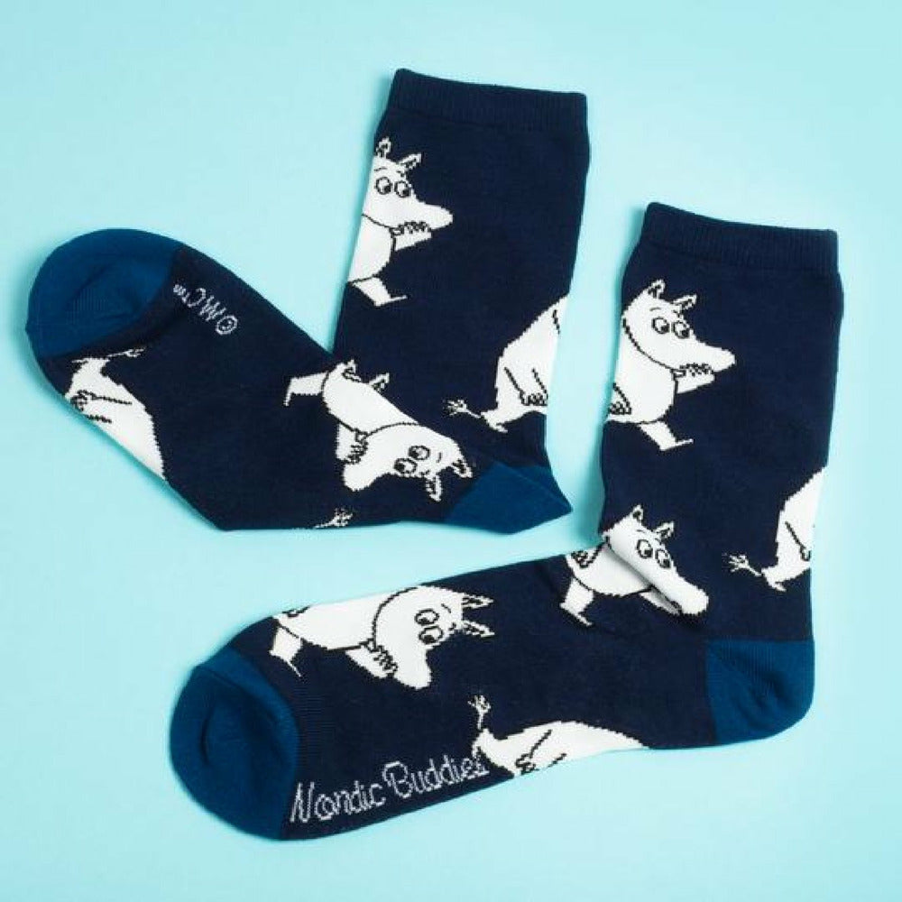 Moomin Socks Moomintroll Thinking Navy/Blue