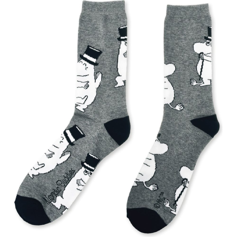 Moomin Socks Moominpappa Dancing Grey/Black