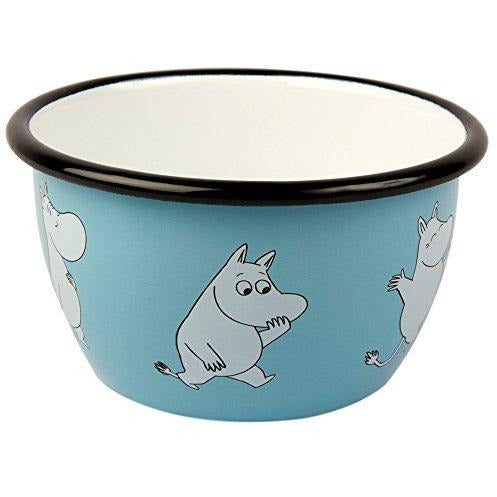 Moomin Enamel Bowl Retro Moomintroll Light Blue 0.6 L - .