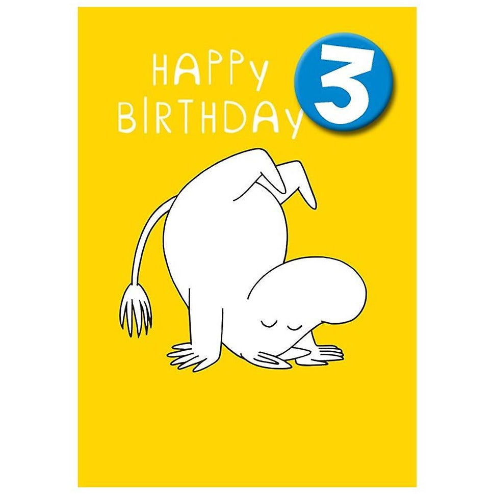 Moomin Birthday Card Age 3 With A Badge