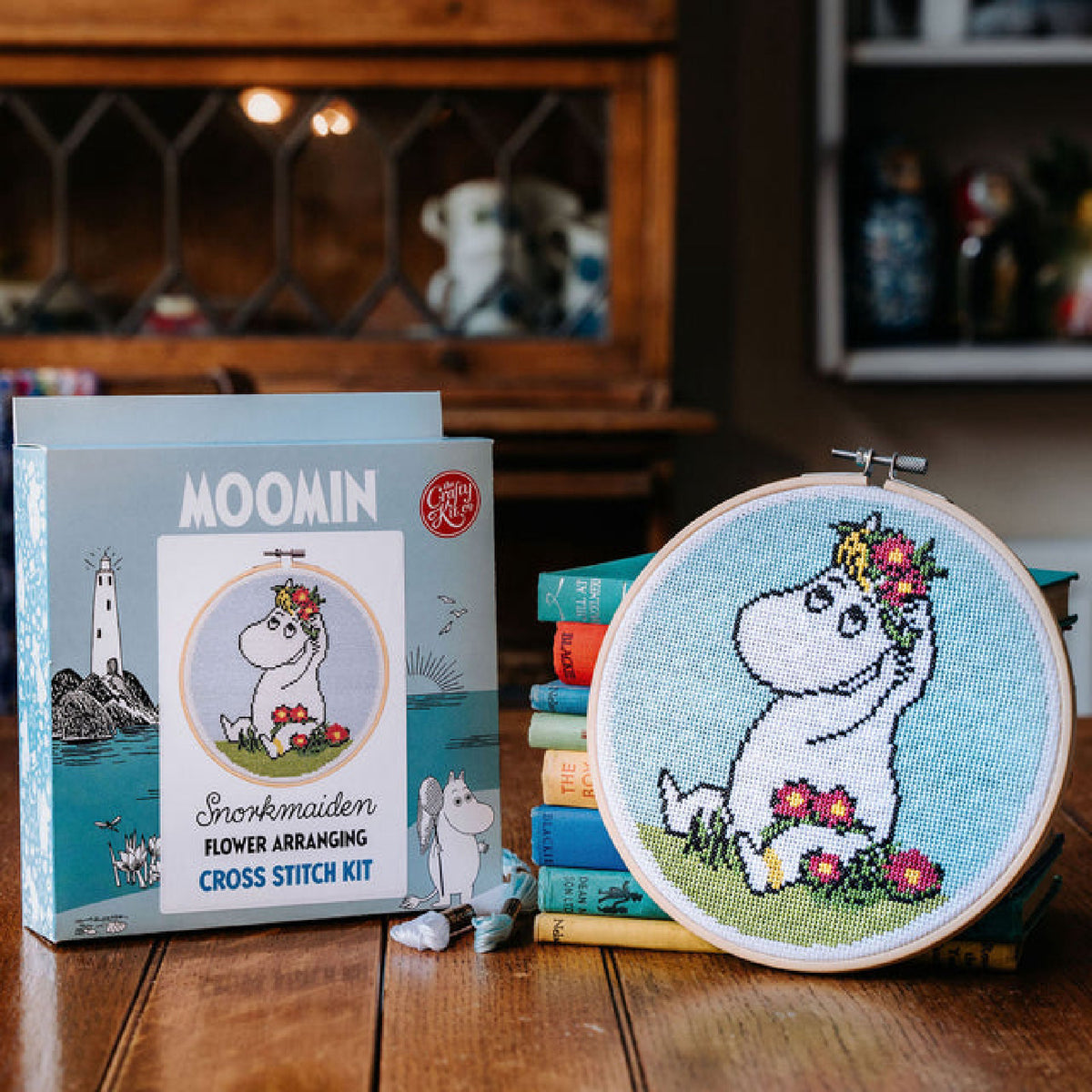 Moomin Cross Stitch Kit Snorkmaiden With A flower Crown