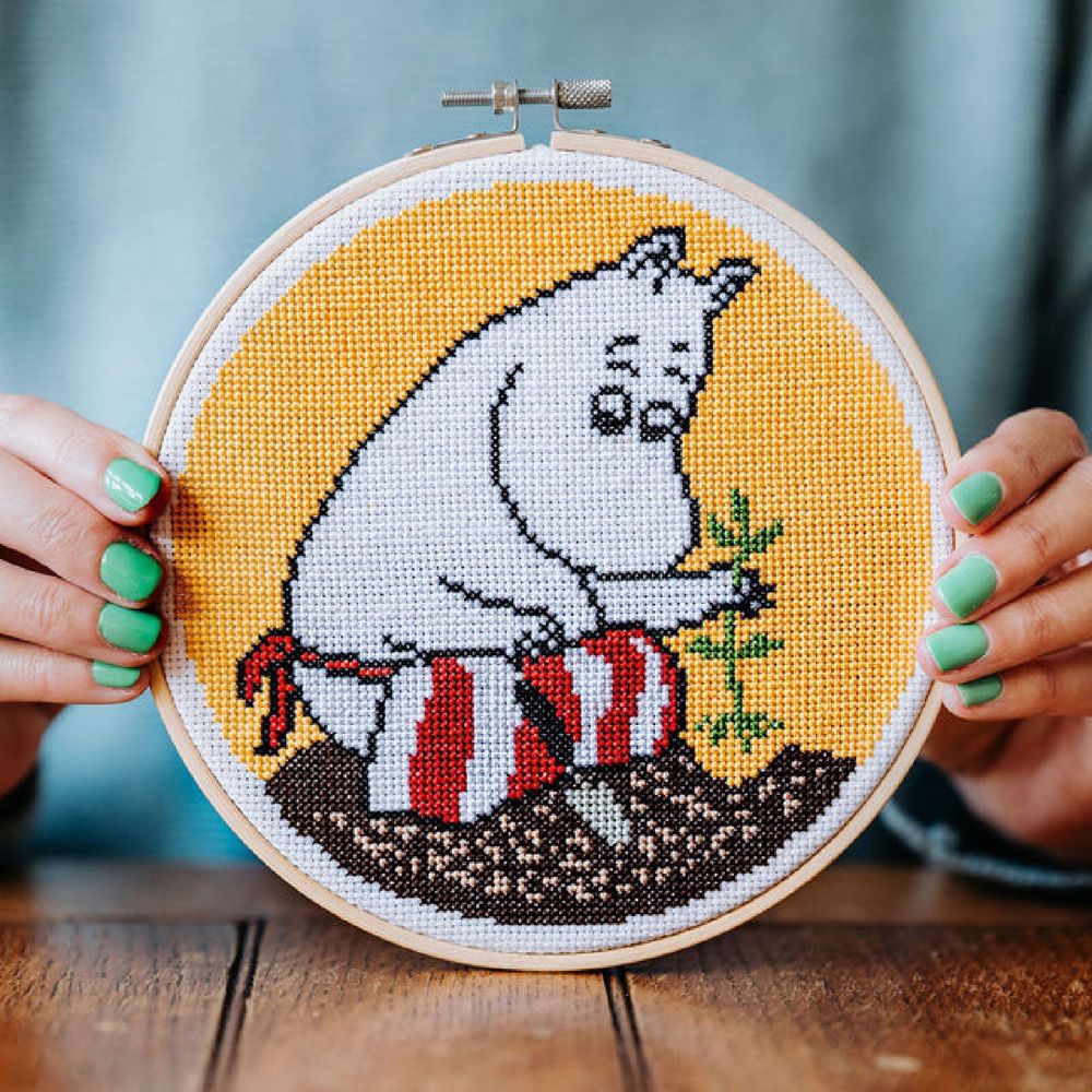 Moomin Cross Stitch Kit Moominmamma Planting