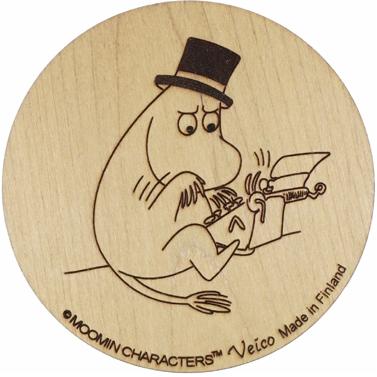 Wooden Coaster Moominpappa Writes