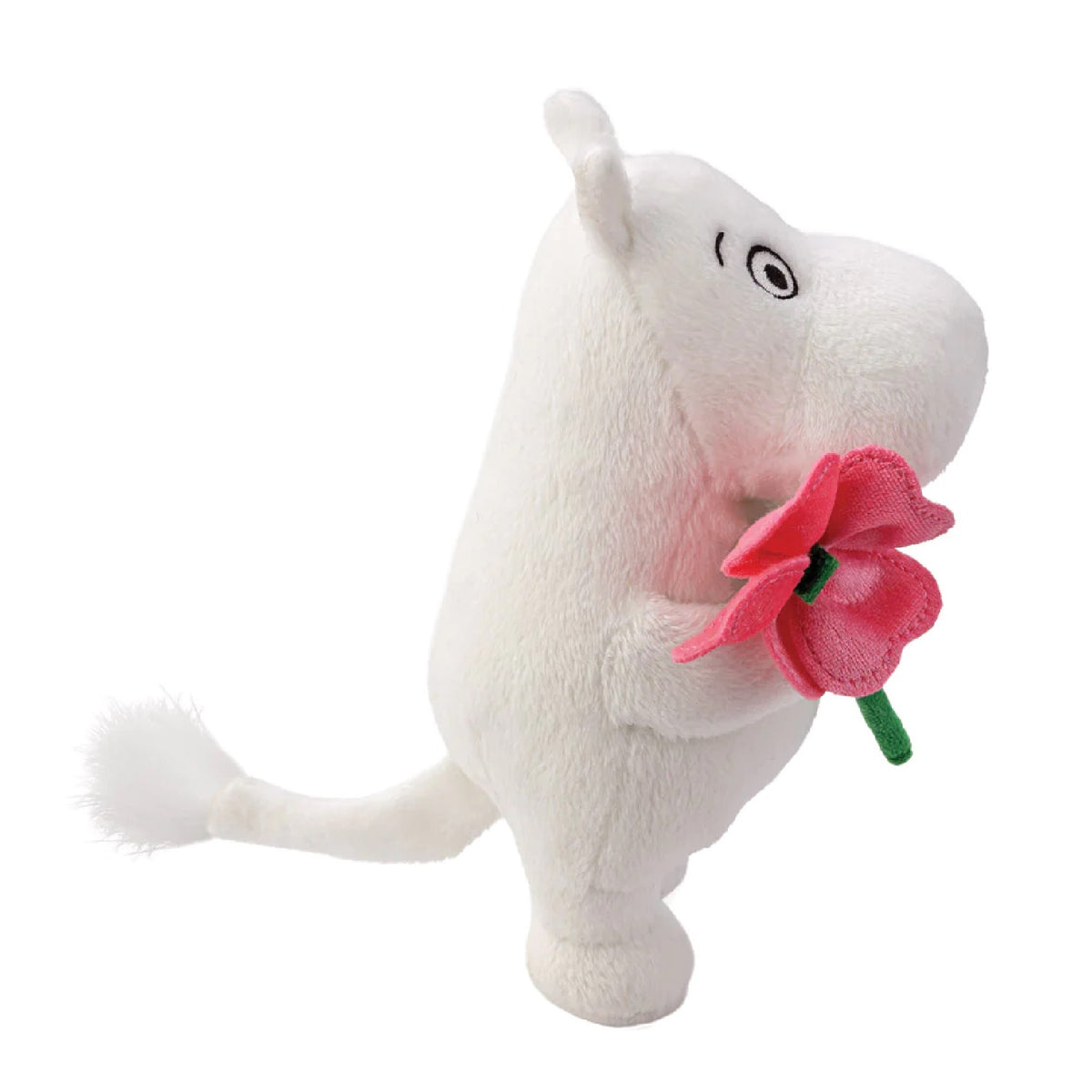 Moomin Standing With Pink Flower Plush Toy
