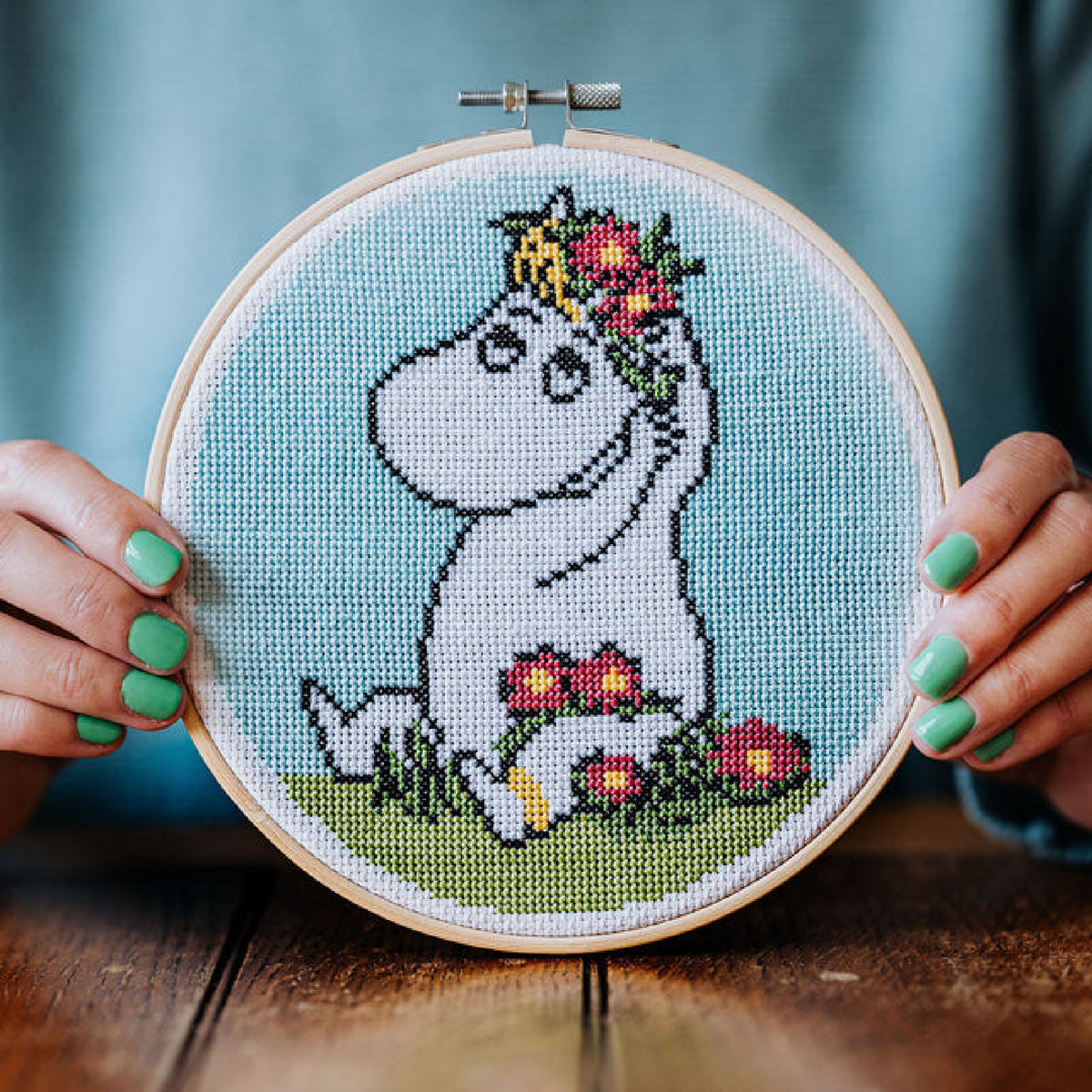 Moomin Cross Stitch Kit Snorkmaiden With A flower Crown