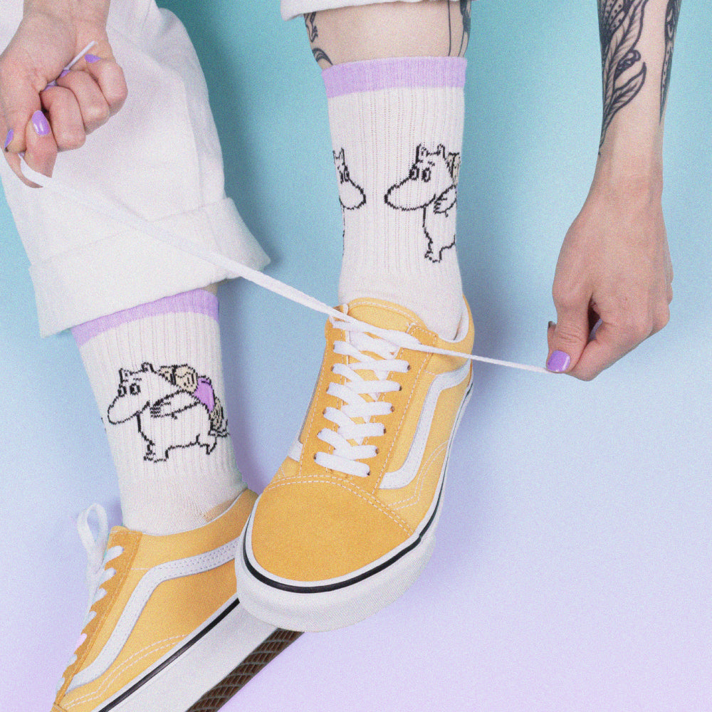 Moomin Socks Retro Moomintroll Camping Lilac