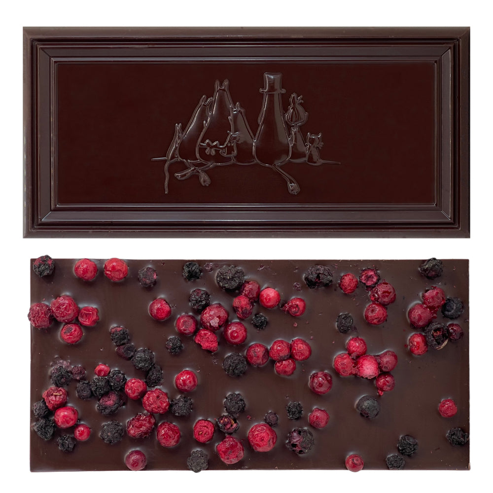 Moomintroll Dark Chocolate Lingonberry and Blueberry - Kalmar Chokladfabrik