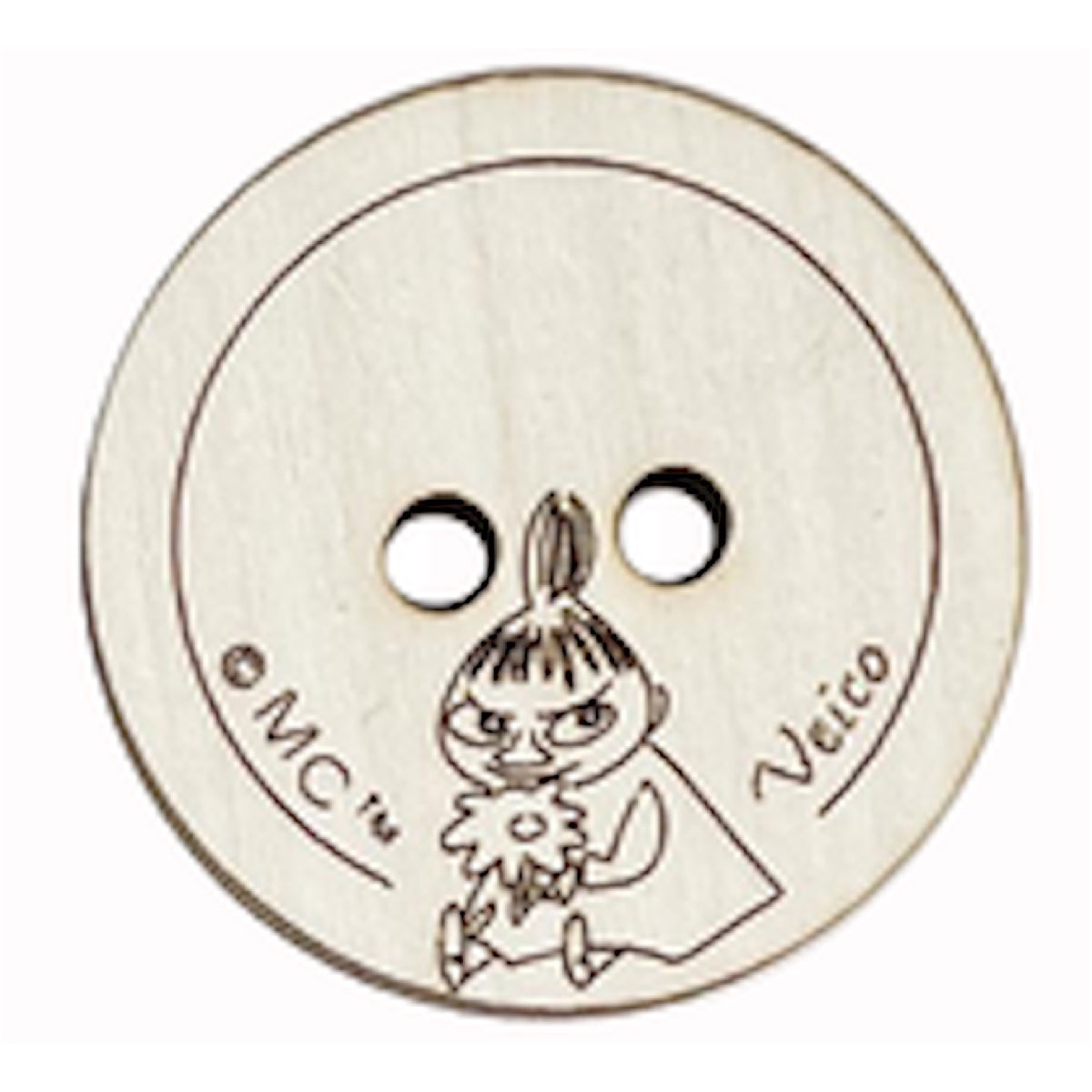 Moomin Wooden Button Little My With Flower