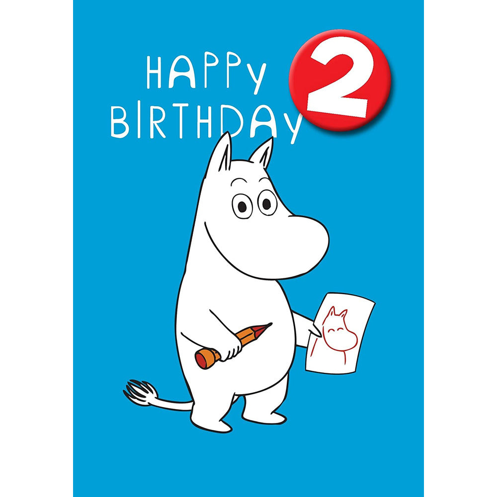 Moomin Birthday Card Age 2 With A Badge