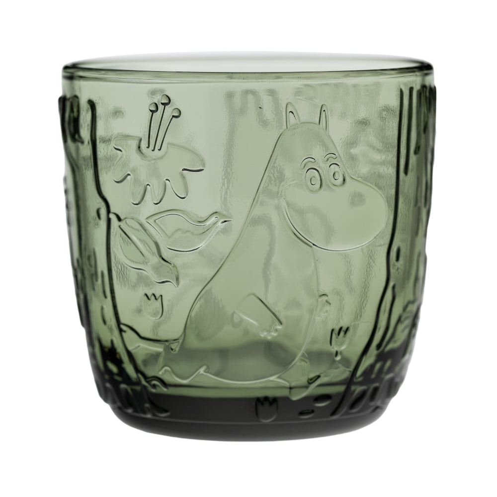 Moomin Pine Green Glass Tumblers 2-pack 28 cl